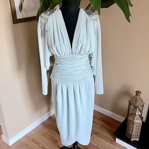 Vintage 80s Casadei Beaded Cocktail Dress